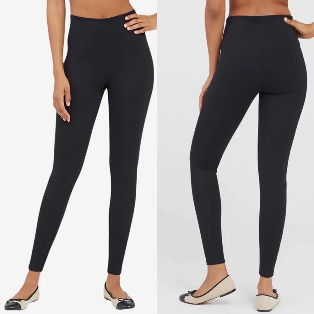 NEW SPANX Seamless Ponte leggings black‎ womens size M